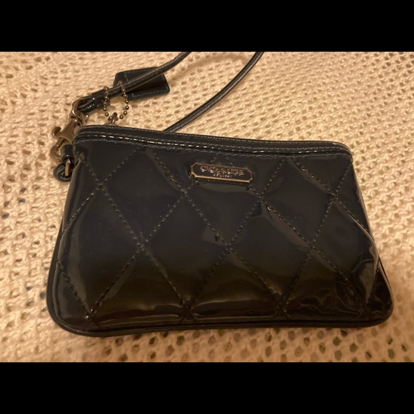 navy blue coach wallet